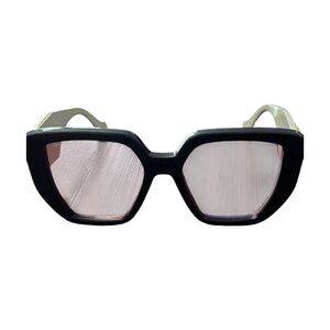 Gucci Black and Cream Geometric Sunglasses